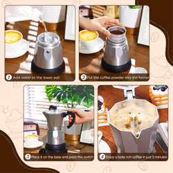 Coffee Pot 6 Cup Electric Espresso Coffee Maker Eu Plug