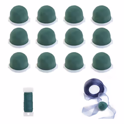 12 Pcs Mini Round Floral Foam Holder,Green Dry and Wet Florist Flower
