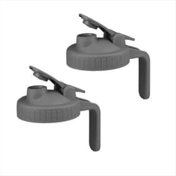 2 Pack Wide Mouth Flip Cap Mason Jar Lids,Leak-Proof Seal Cover,Gray