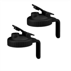 2 Pack Wide Mouth Flip Cap Mason Jar Lids,Leak-Proof Seal Cover,Black