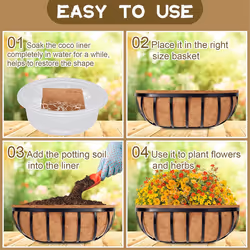 24Inch Trough Coconut Liners, Natural Coconut Liners for Wall Planter