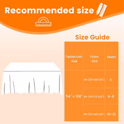 Plastic Disposable Tablecloth 54 x 108 inch, Table Cloth Rectangle