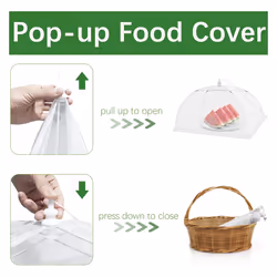 7 Pack Mesh Food Covers 40x24 in & 17x17 in Outdoor Food Cover