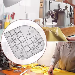 Angle Cutting Ruler Anti-slip Seam Ruler Round Edge Template Ruler