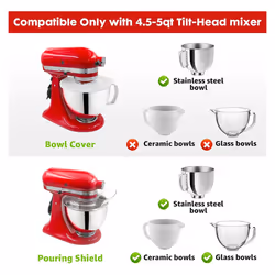 Secure Pouring Shield & Mixers Bowl Covers Mixer Splatter Guard Lids