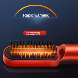 USB Hot Comb Quick Hair Heated Straightening Curling Styling Tool,A