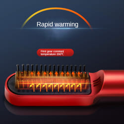 USB Hot Comb Quick Hair Heated Straightening Curling Styling Tool,A