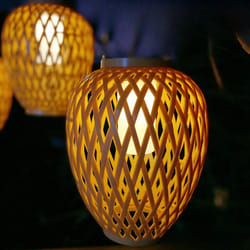 Outdoor Solar Imitation Rattan Lantern Decoration Candle Lights
