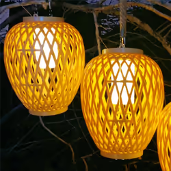 Outdoor Solar Imitation Rattan Lantern Decoration Candle Lights