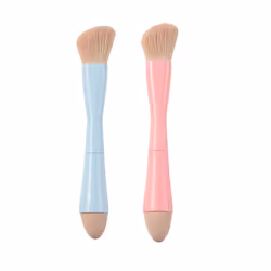 Double Ended Makeup Brush 4-In-1 Retractable Travel Cosmetic Brush