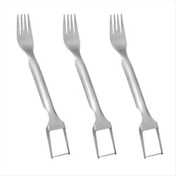3Pcs Stainless Steel Fruit Cutter Dual Fruit Forks Slicer Knife