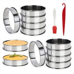 12Pack Muffin Rings 3.15 Inch, Stainless Steel Crumpet Rings