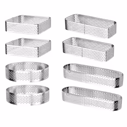 8Pcs Cake Ring, Stainless Steel Tart Ring, Multi Shaped Baking Rings