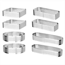 8Pcs Cake Ring, Stainless Steel Tart Ring, Multi Shaped Baking Rings