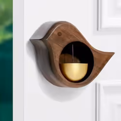 Door opening reminder bell, wooden door bell