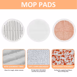 10PCS Mop Pads Replacement for Mop Washable Mop Pads
