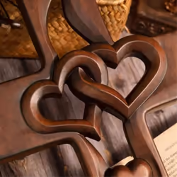 Intertwined Hearts Wooden , Intertwined Hearts Wall Hanging