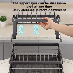 Cutlery Storage Rack, Stainless Steel Cutlery Drying Rack C