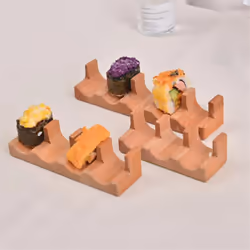 Wood Sushi Tacos Holder Serving Rack Divider Taco Rack Tray Plates E