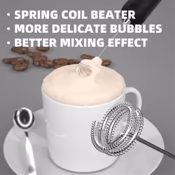 Milk Frother Handheld, Electric Milk Frother for Coffee, White