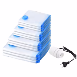 12PCS Travel Vacuum Storage Bags for Clothes EU Plug