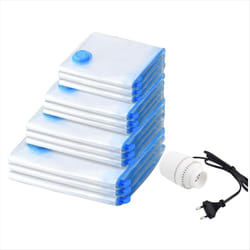 12PCS Travel Vacuum Storage Bags for Clothes EU Plug