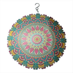 3D colorful iron wind chime, mandala pattern 3D rotating, B