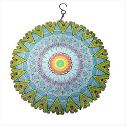 3D colorful iron wind chime, mandala pattern 3D rotating, C
