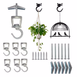 Ceiling Hooks for Hanging Plants 6 PCS ,Metal Plant Hooks