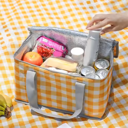 Insulated Bag Picnic Basket Bags Beach Bag Foldable Cooler Bag Yellow