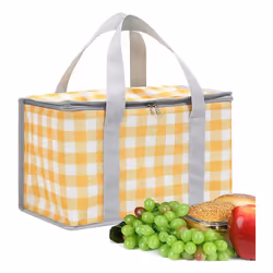 Insulated Bag Picnic Basket Bags Beach Bag Foldable Cooler Bag Yellow
