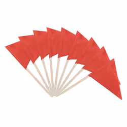 100 Pcs Solid Red Toothpick Flags Small Mini Plain Red Color