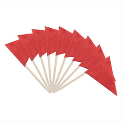 100 Pcs Solid Red Toothpick Flags Small Mini Plain Red Color