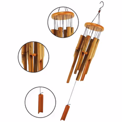 Bamboo Wind Chimes 38In Outdoor Indoor Hanging Decorative Wind Chimes