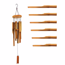 Bamboo Wind Chimes 38In Outdoor Indoor Hanging Decorative Wind Chimes
