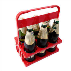 6 Hole Foldable Beer Bottle Holder, Bar Drink Holder Container Red
