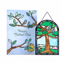 bird Blessing to Have a Mom Like You bird Suncatcher Card