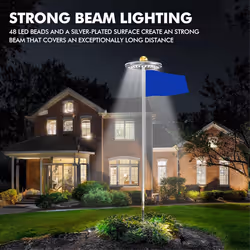FlagPole Light Solar Powered Spotlight Outdoor, 48 LED