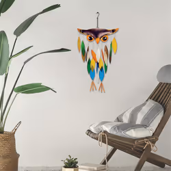Owl wind bell, Iron Folk Art Owl Model Design Wind Chimes
