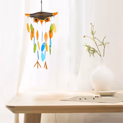 Owl wind bell, Iron Folk Art Owl Model Design Wind Chimes