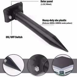 Solar Mole Repellent, Ultrasonic & Solar Powered Mouse Repellent