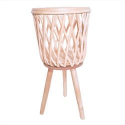 Rattan Plant Stand with Legs Woven Rattan -Planter Stand