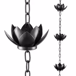 Rain Chain Set, 4ft Copper Plated Rain Chain for Gutters