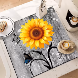 Flowers Washer Dryer Dust Cover Mat For Top Washing Machine