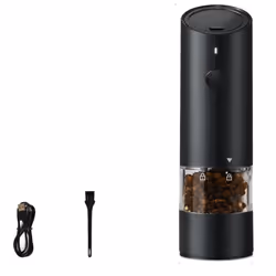 USB Rechargeable Pepper Grinder, Electric Pepper Grinder Black