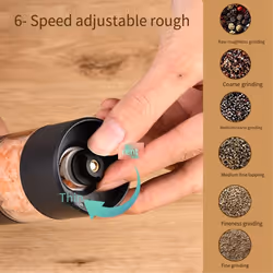 USB Rechargeable Pepper Grinder, Electric Pepper Grinder White