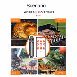 Kitchen BBQ Bluetooth Barbecue Smoker Cooking Food Thermometer