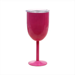 Wine Glass Stainless Steel Double Layer Goblet Rose Red