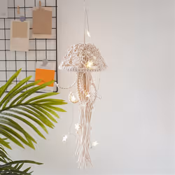 Boho Macrame Dream Catcher Handmade Woven With String Lights A