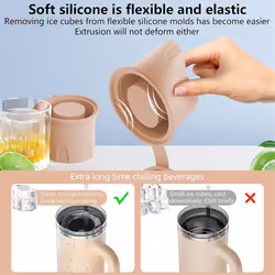 Ice-Cube Tray for Tumbler/ Cup, Silicone Hollow Ice Mold,A